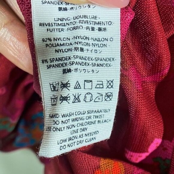 Free People Wildflower Honey Blouse Red, Size Medium - Picture 4 of 7